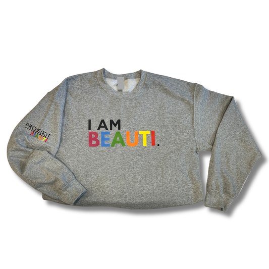SPARKLE IN GLITTER BEAUTI GRAY SWEATSHIRT
